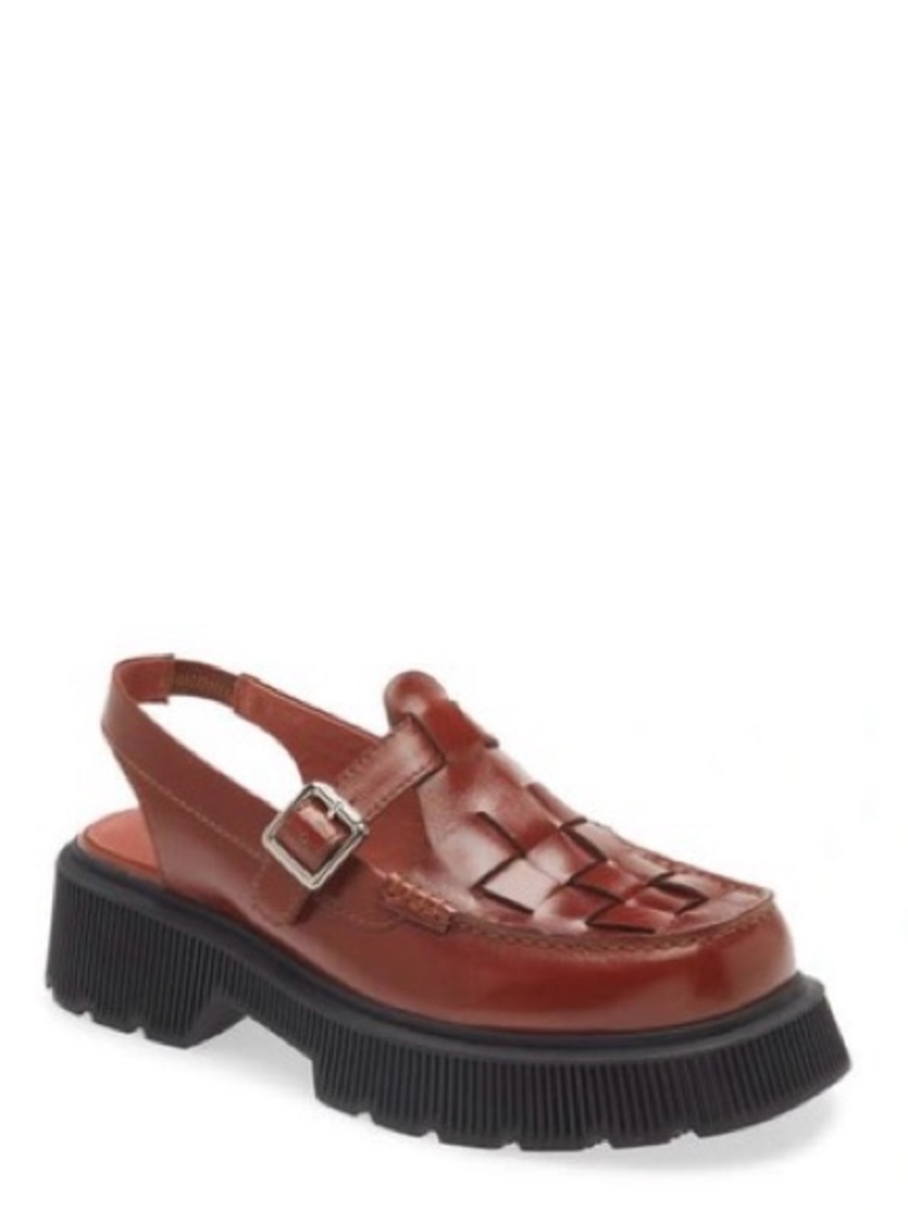 Jeffrey Campbell Brown Woven Platform Slingback Loafer with Black Sole - size 11 - Picture 5 of 6